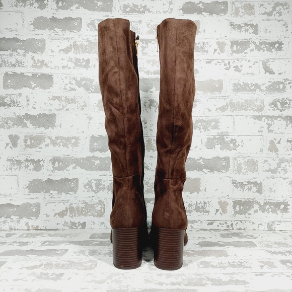 NEW Nordstrom RACK Virginia Block Heel Tall Boot In Brown Chocolate B393 - Picture 6 of 12